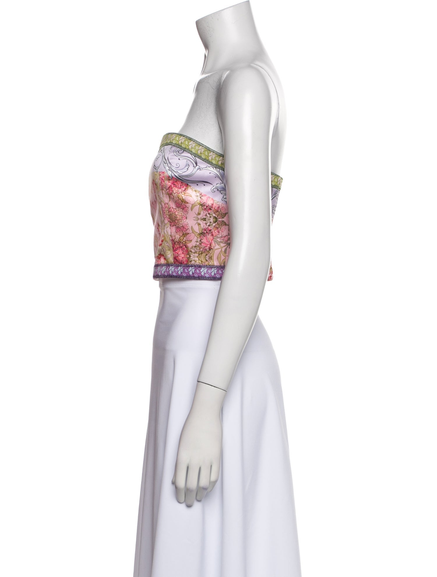 Alice + Olivia Printed Strapless Crop Top