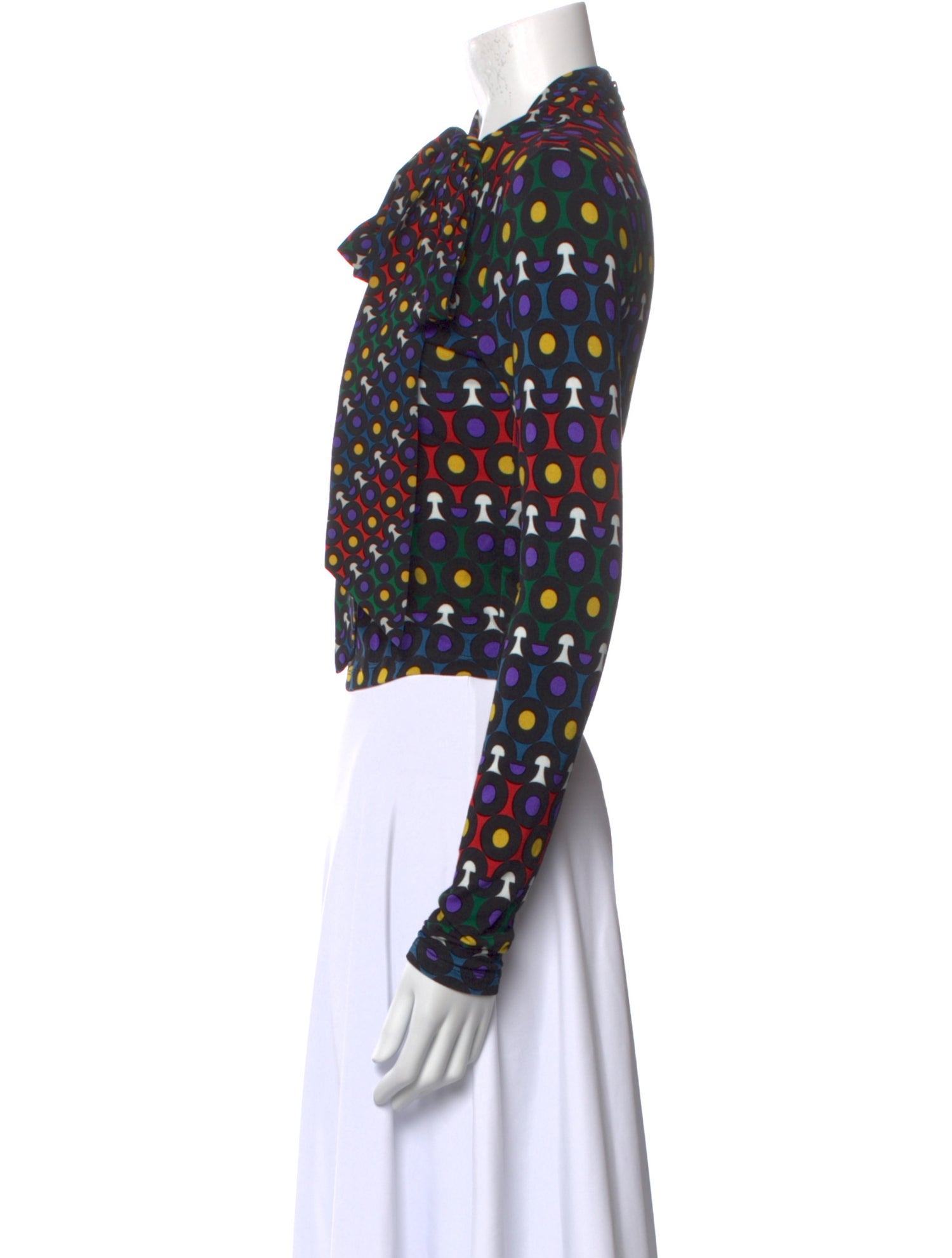 Alice + Olivia Printed Mock Neck Crop Top