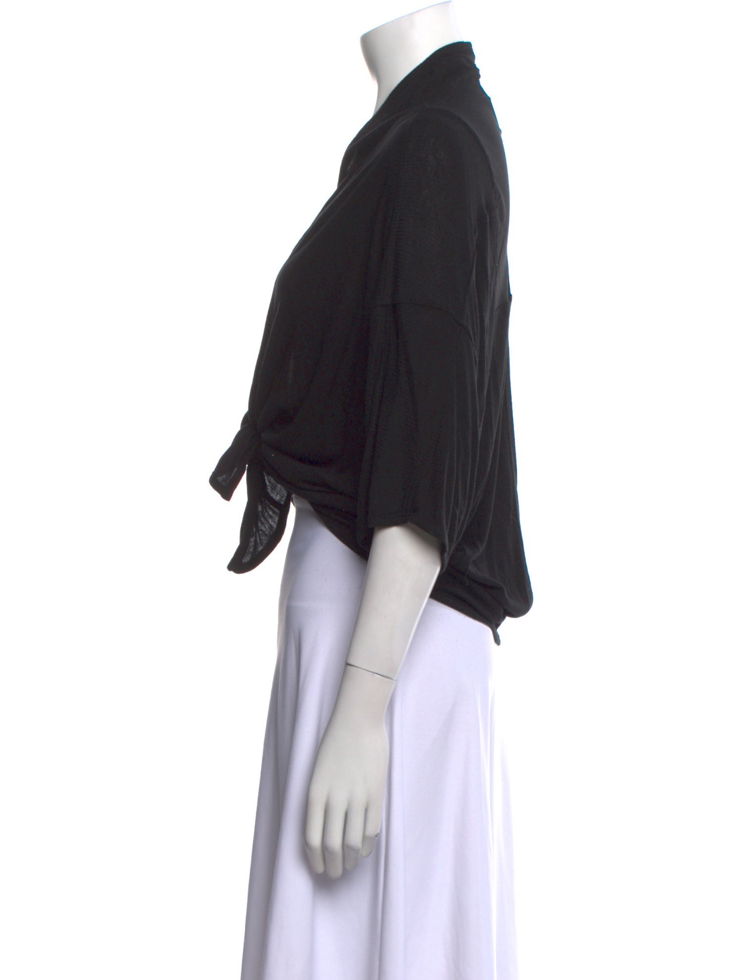 Alice + Olivia Silk V-Neck Crop Top