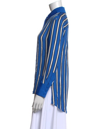 Alice + Olivia Striped Long Sleeve Button-Up Top