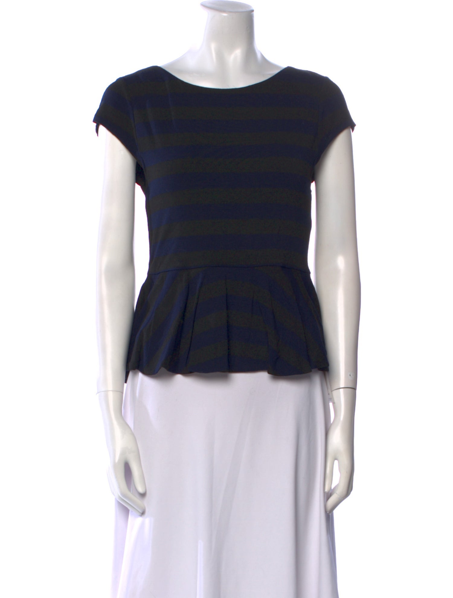 Alice + Olivia Striped Bateau Neckline Crop Top