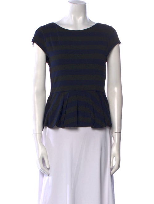 Alice + Olivia Striped Bateau Neckline Crop Top