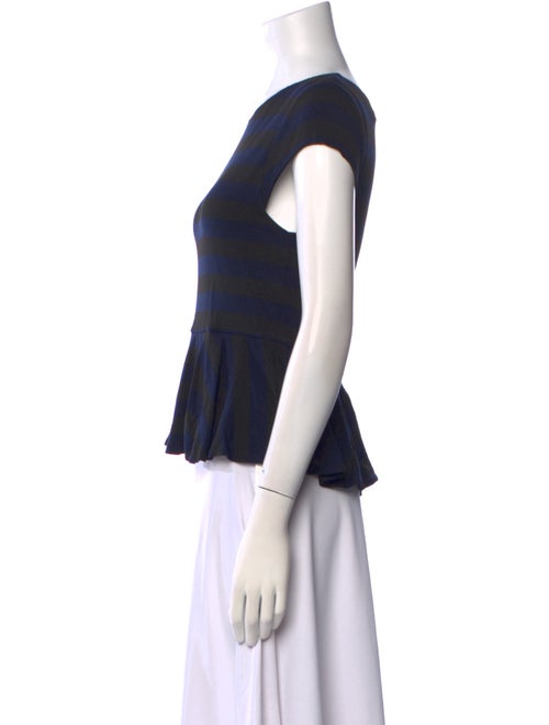 Alice + Olivia Striped Bateau Neckline Crop Top