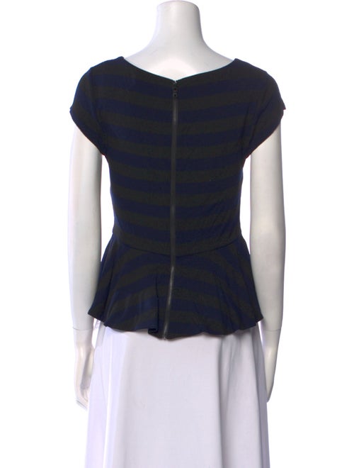 Alice + Olivia Striped Bateau Neckline Crop Top