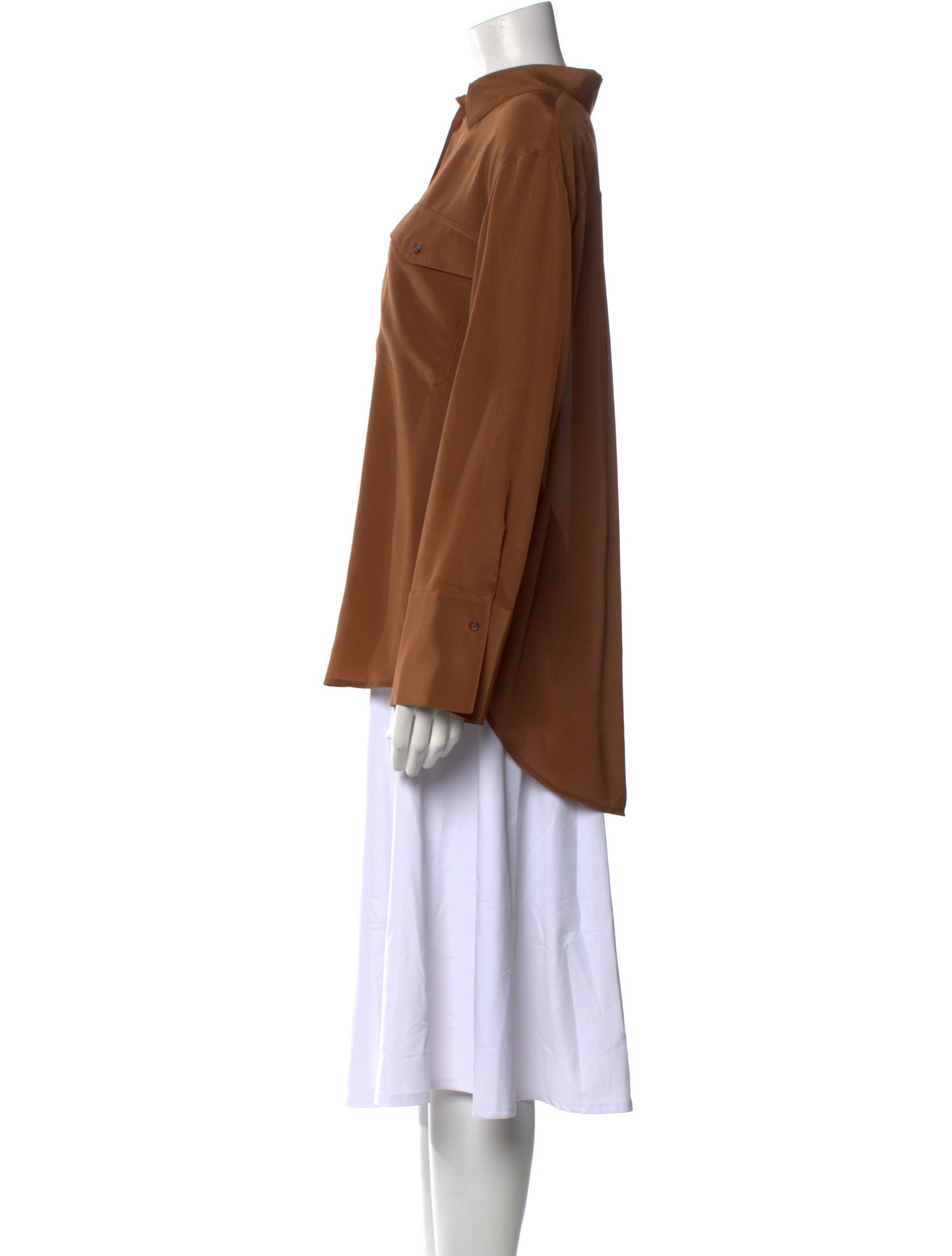 Alice + Olivia Silk Long Sleeve Button-Up Top w/ Tags