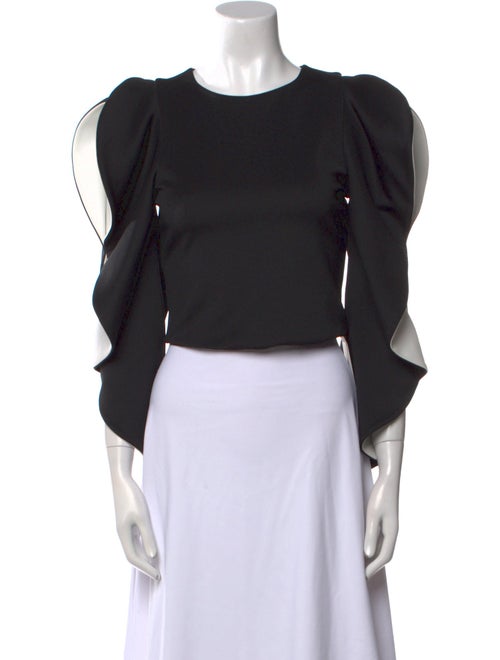 Alice + Olivia Bateau Neckline Long Sleeve Crop Top