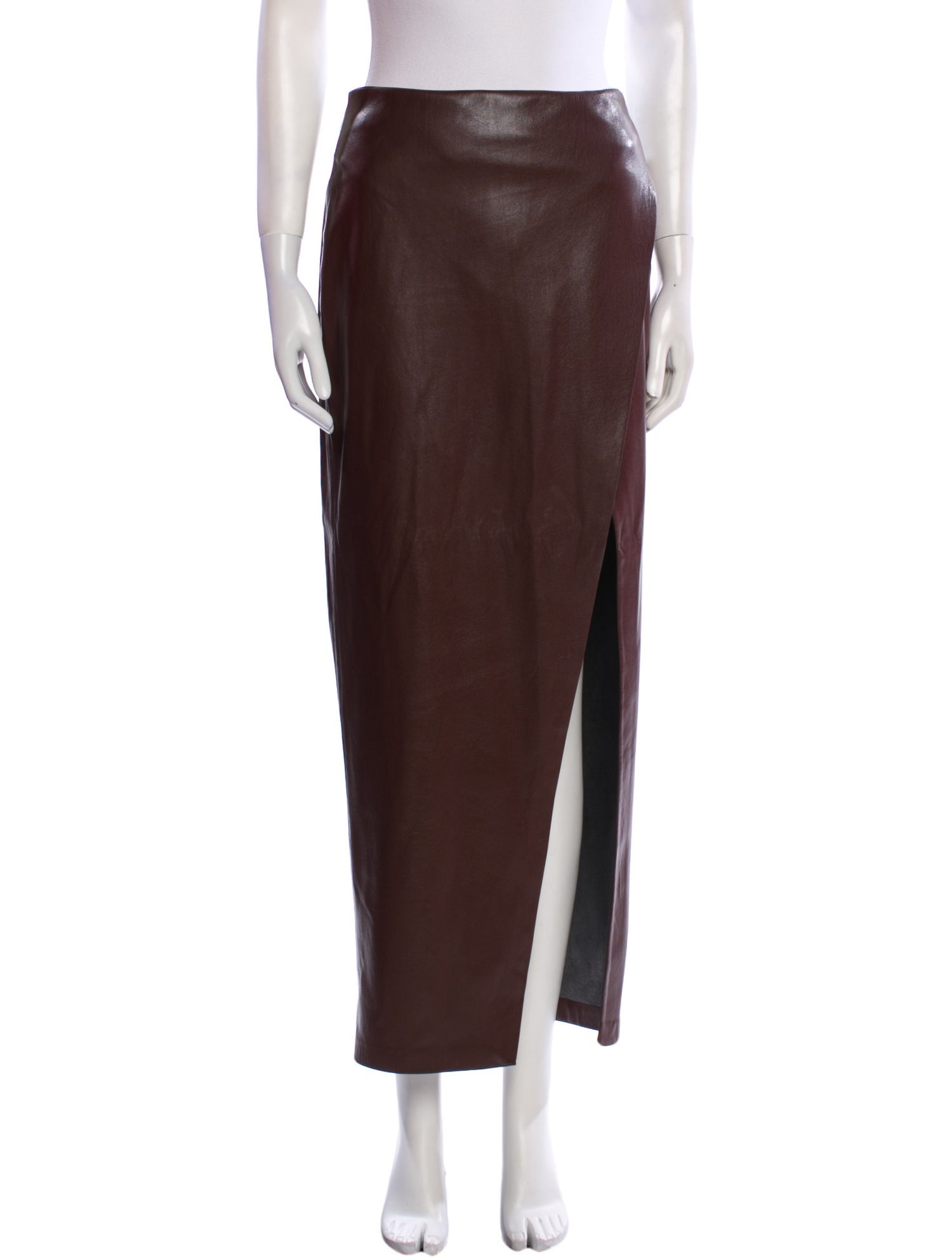 Alice + Olivia Faux Leather Midi Length Skirt