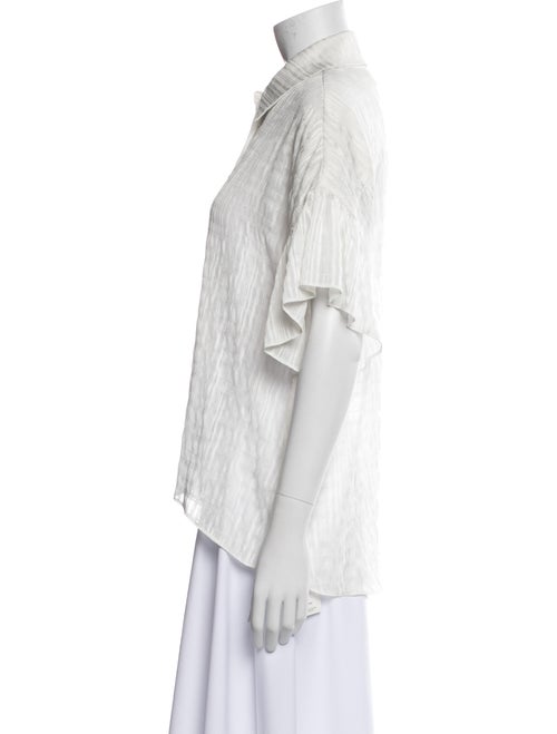 Alice + Olivia Striped Short Sleeve Button-Up Top