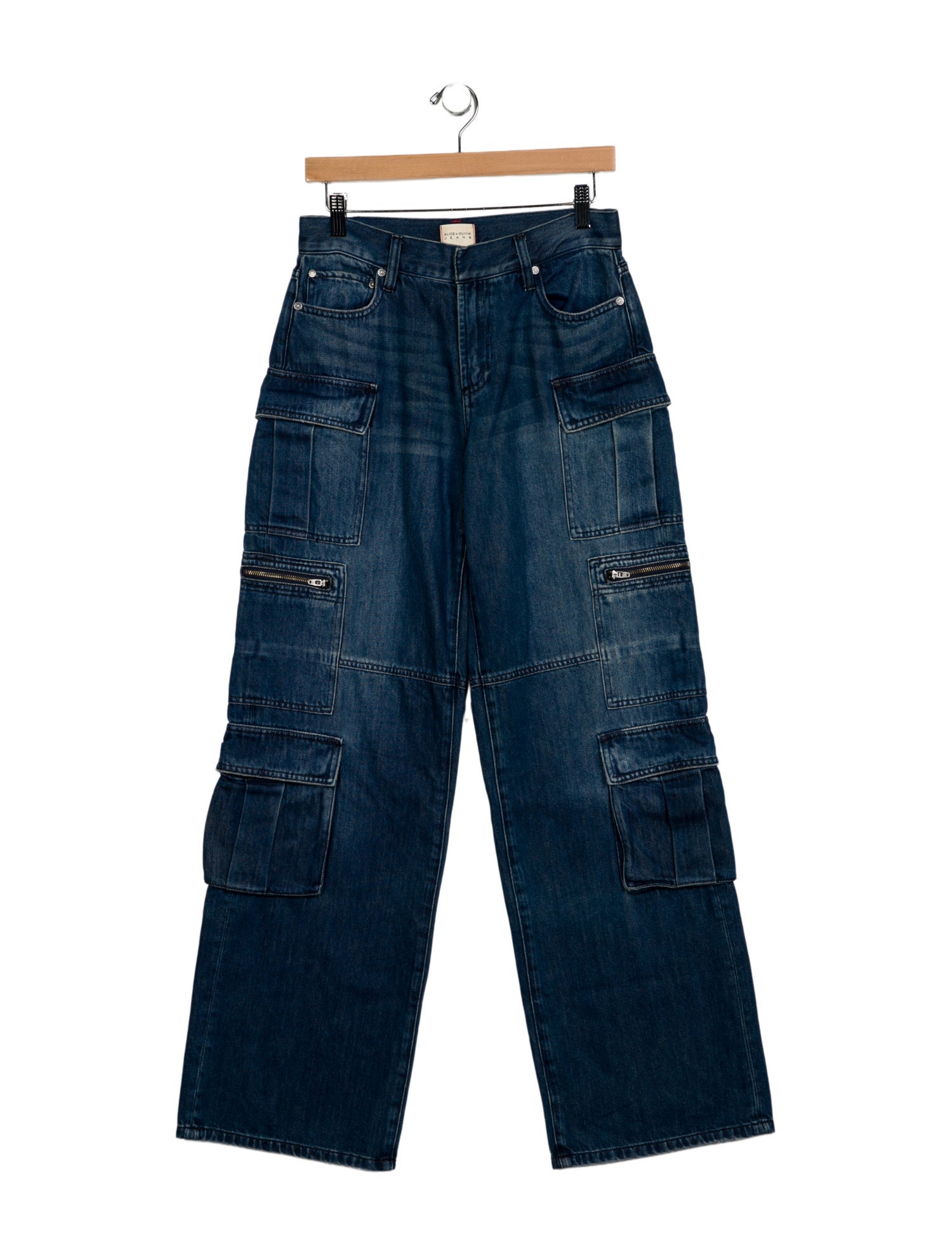 Alice + Olivia Mid-Rise Wide Leg Jeans