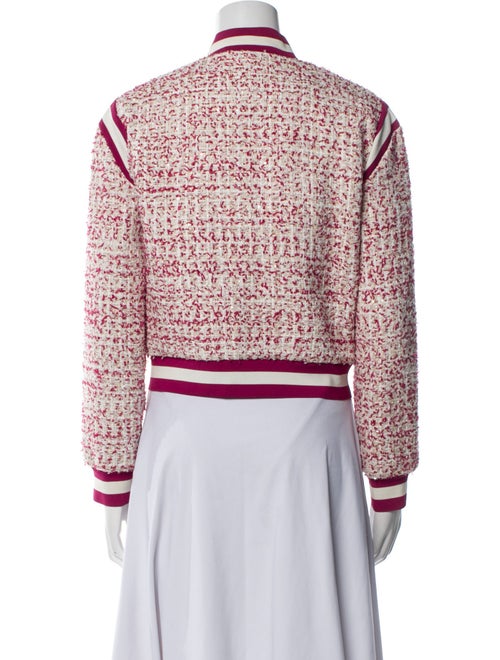 Alice + Olivia Tweed Floral Print Bomber Jacket