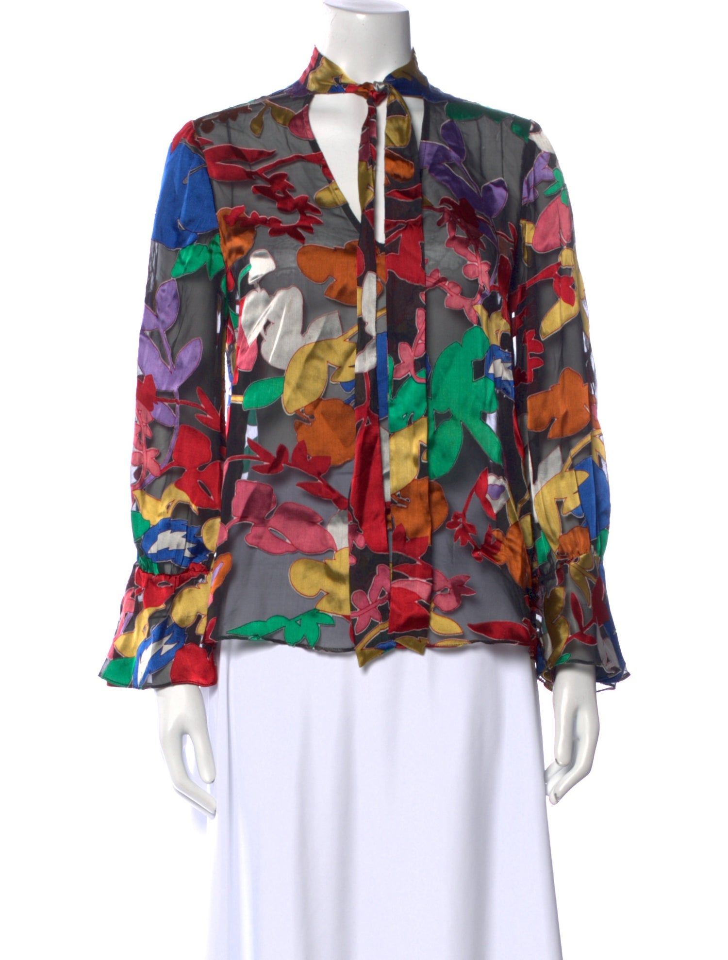 Alice + Olivia Floral Print V-Neck Blouse