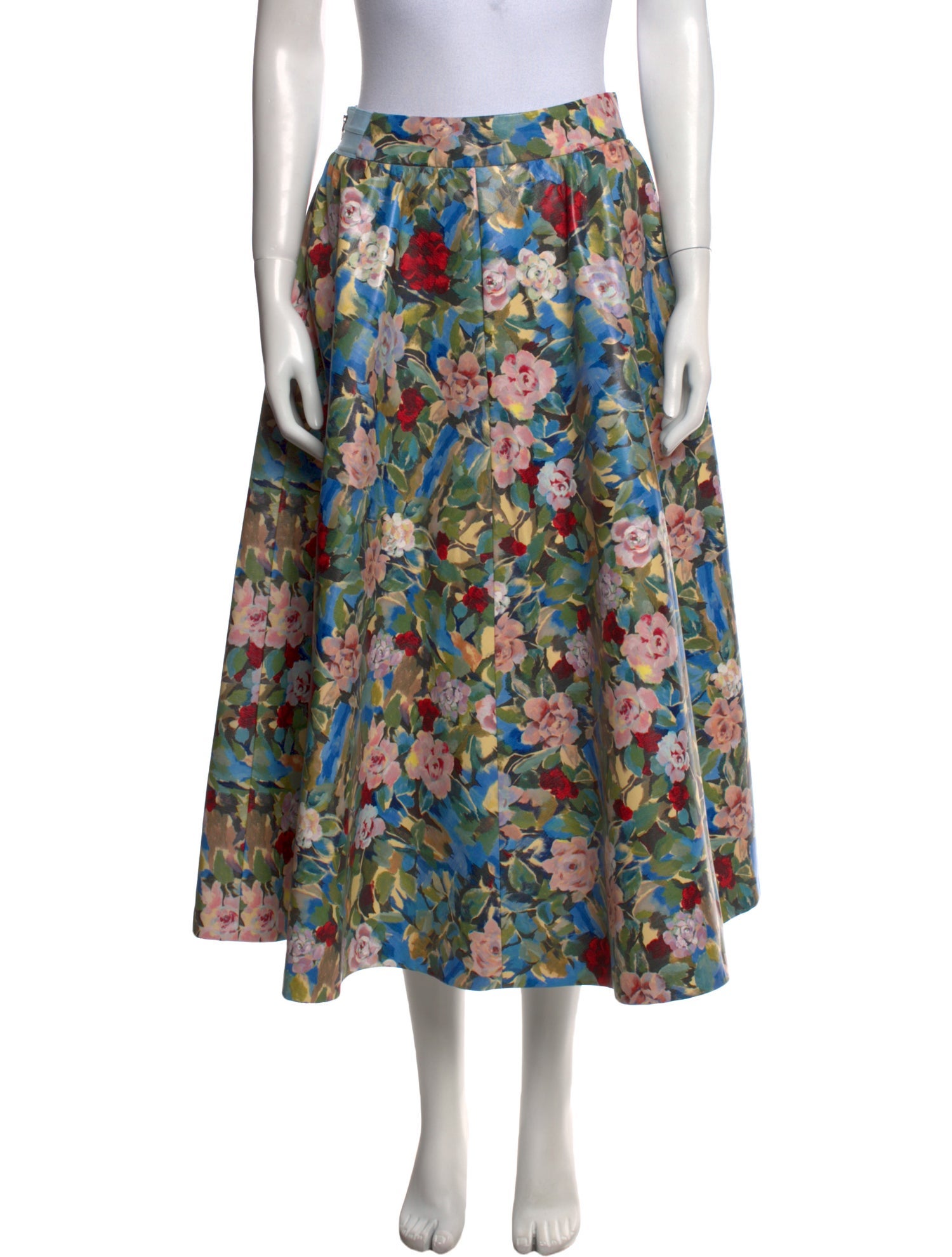 Alice + Olivia Floral Print Midi Length Skirt