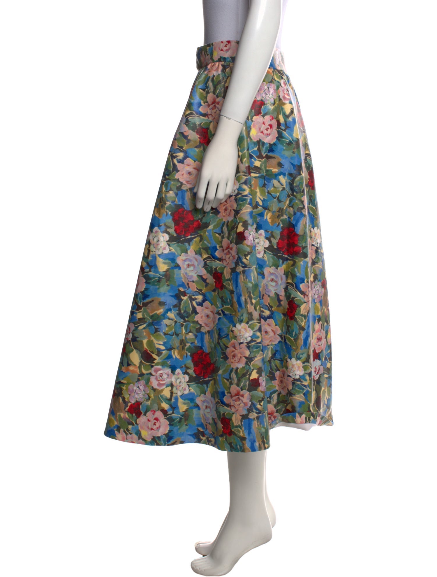 Alice + Olivia Floral Print Midi Length Skirt