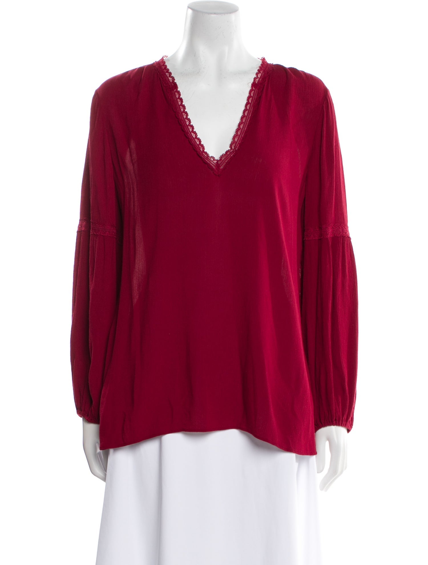 Alice + Olivia V-Neck Long Sleeve Blouse