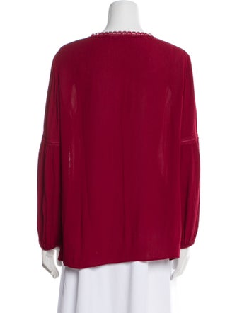 Alice + Olivia V-Neck Long Sleeve Blouse