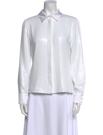 Alice + Olivia Long Sleeve Button-Up Top