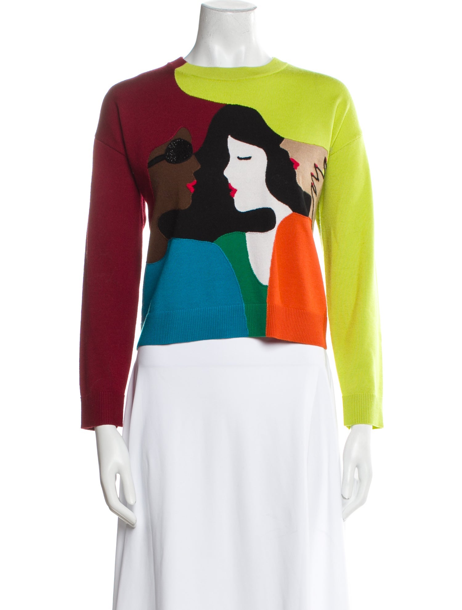 Alice + Olivia Wool Printed Sweater