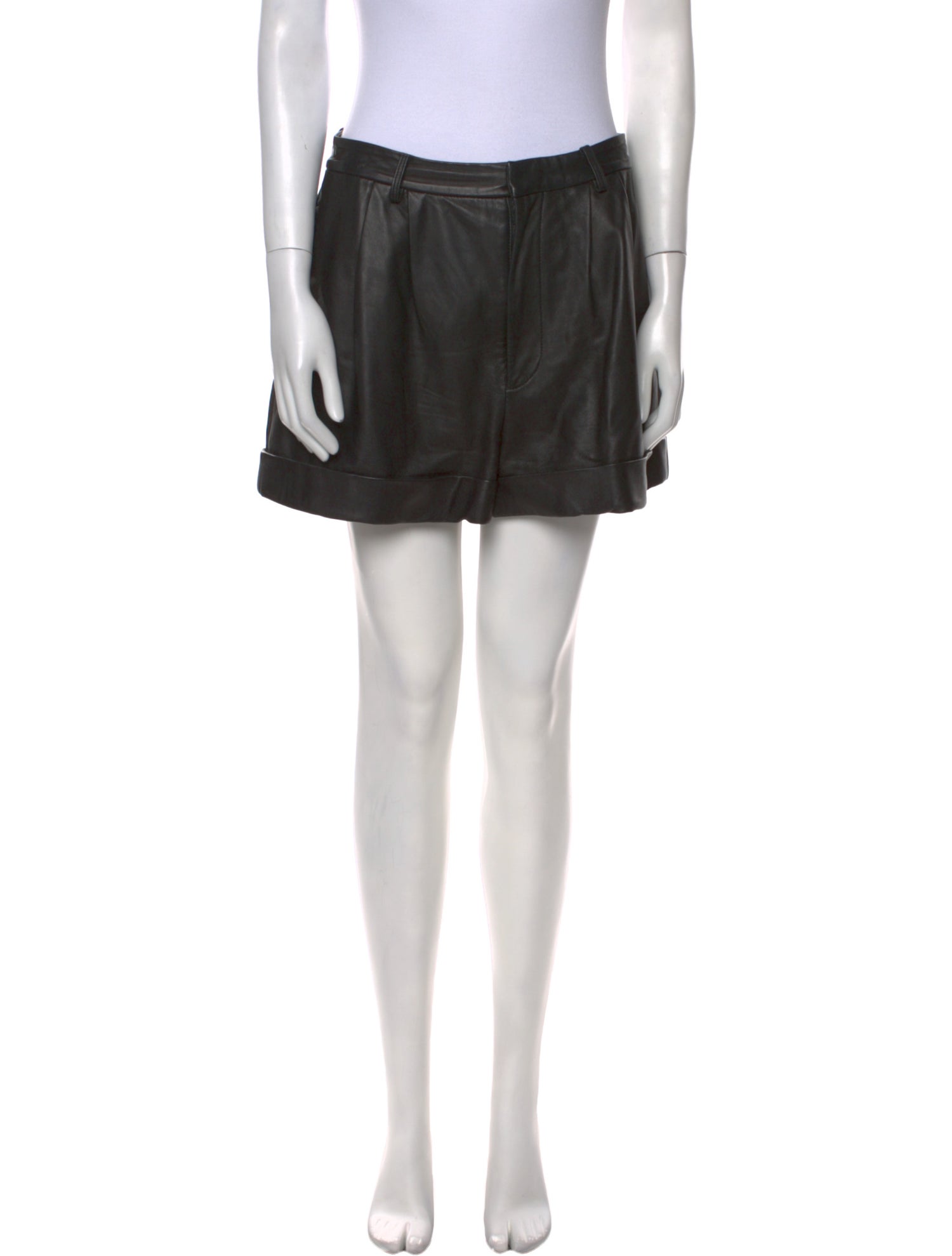 Alice + Olivia Lamb Leather Mini Shorts