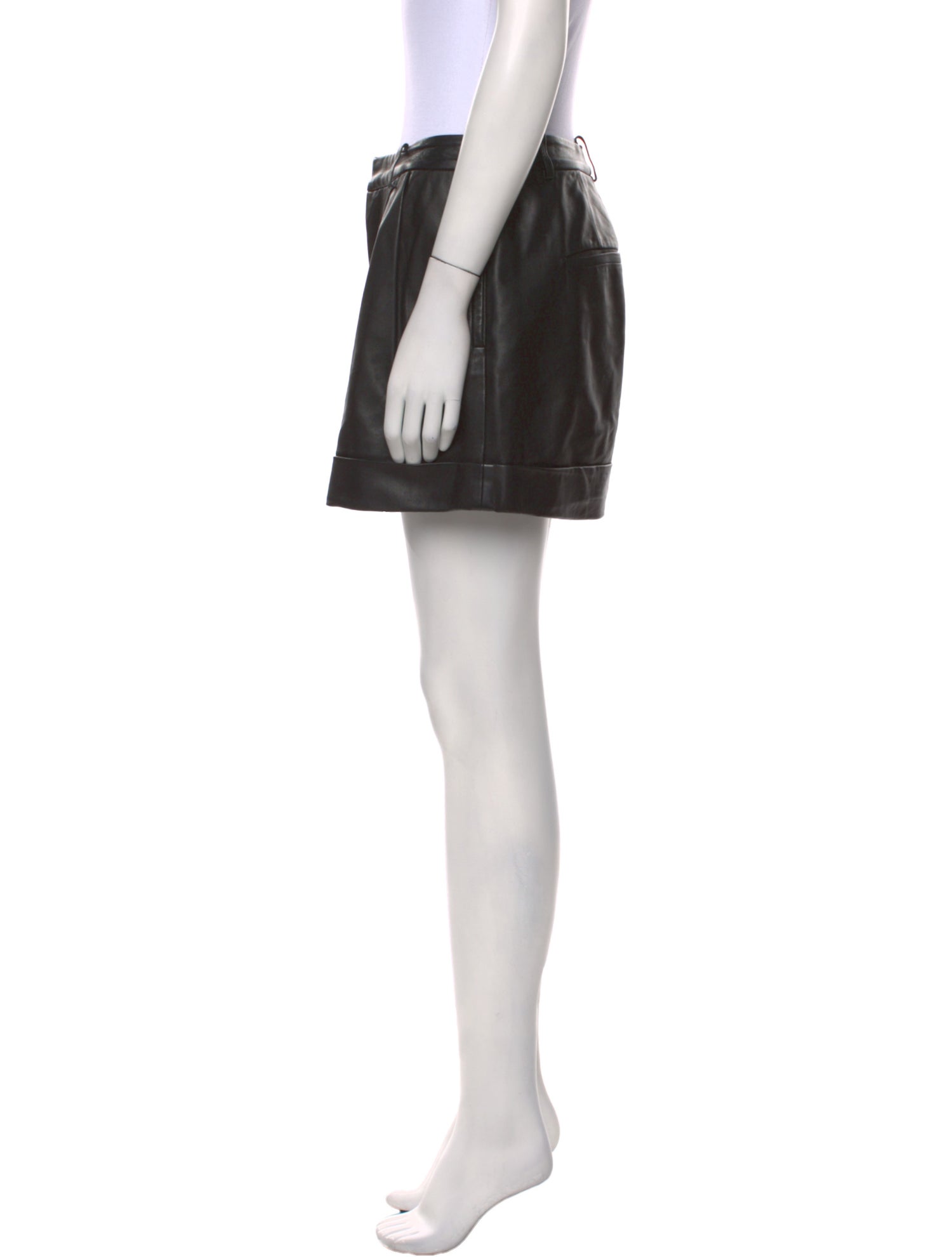 Alice + Olivia Lamb Leather Mini Shorts