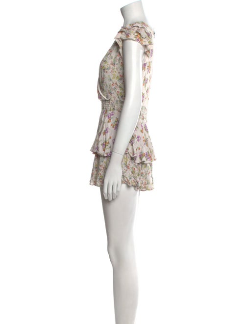 Alice + Olivia Floral Print Plunge Neckline Romper