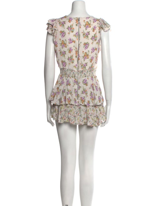 Alice + Olivia Floral Print Plunge Neckline Romper