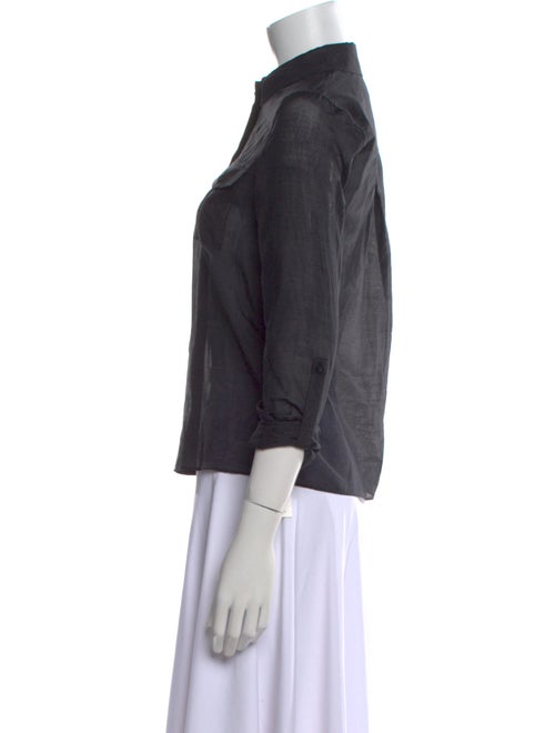 Alice + Olivia Three-Quarter Sleeve Button-Up Top