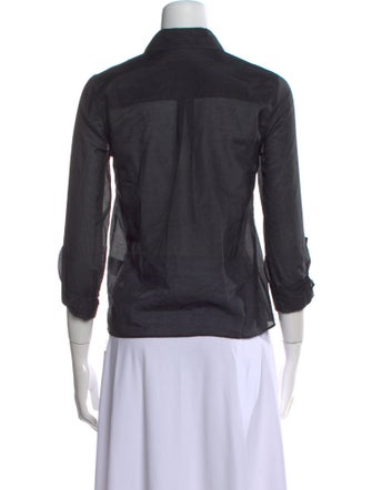 Alice + Olivia Three-Quarter Sleeve Button-Up Top