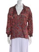 Alice + Olivia Floral Print V-Neck Blouse
