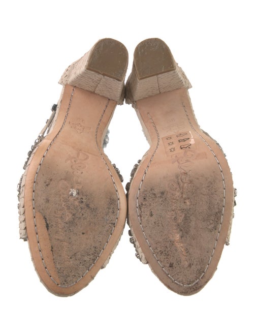 Alice + Olivia Snakeskin Crystal Embellishments Sandals