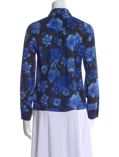 Alice + Olivia Silk Floral Print Button-Up Top