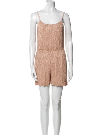Alice + Olivia Silk Scoop Neck Romper
