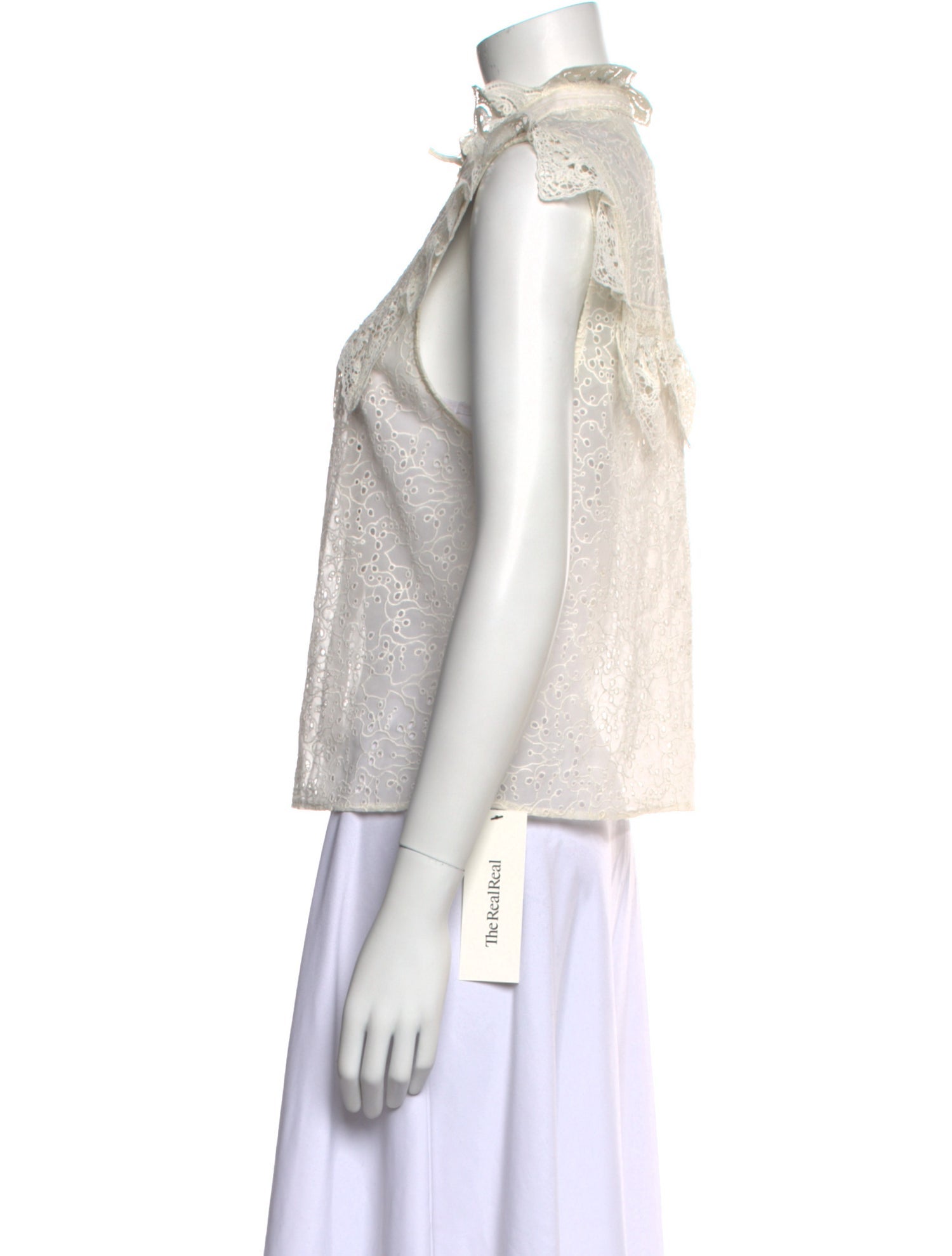 Alice + Olivia Mock Neck Sleeveless Blouse