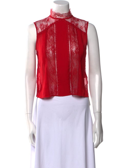 Alice + Olivia Mock Neck Sleeveless Crop Top