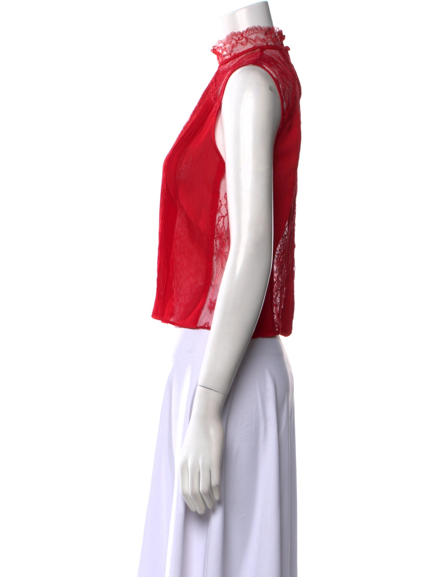 Alice + Olivia Mock Neck Sleeveless Crop Top