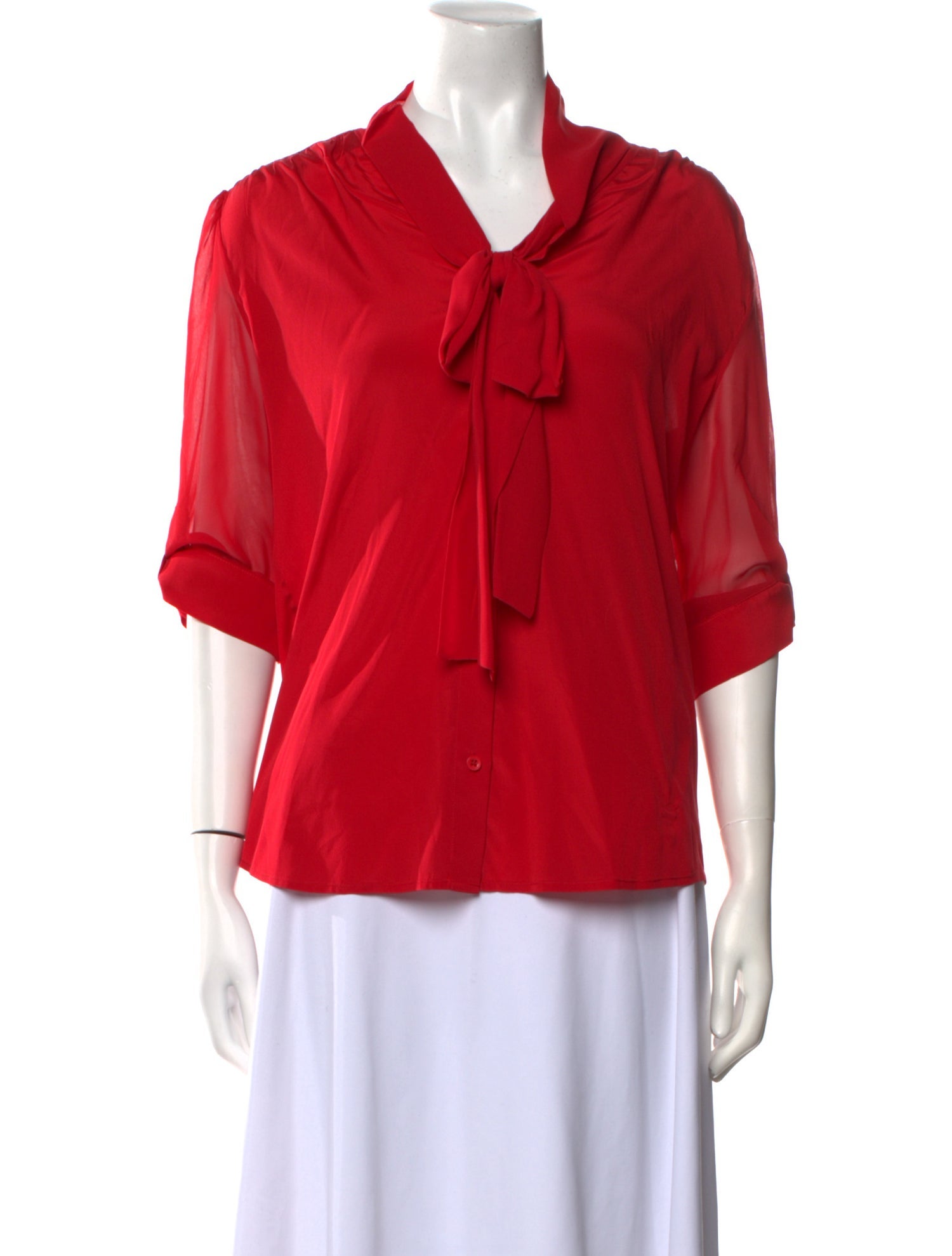 Alice + Olivia V-Neck Three-Quarter Sleeve Blouse