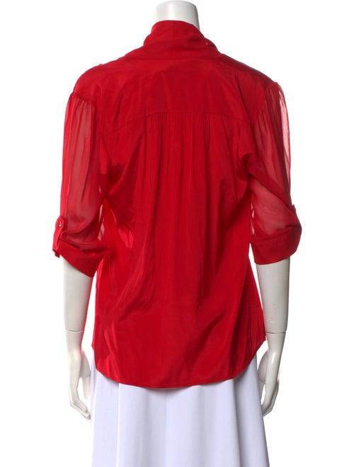 Alice + Olivia V-Neck Three-Quarter Sleeve Blouse