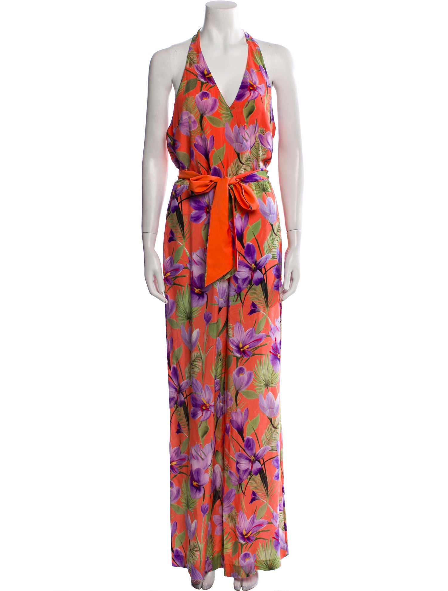 Alice + Olivia Printed Halterneck Jumpsuit