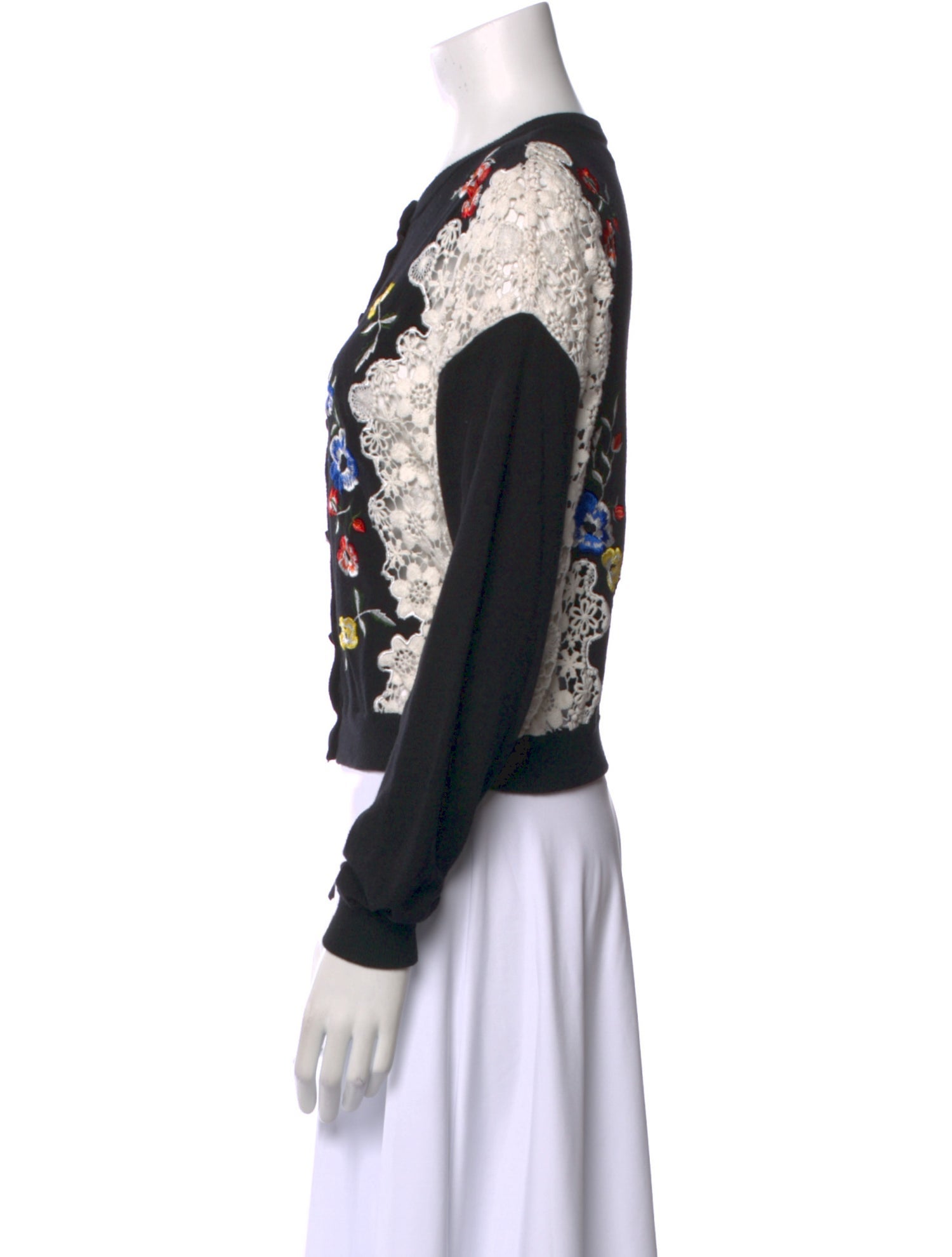 Alice + Olivia Floral Print Crew Neck Sweater