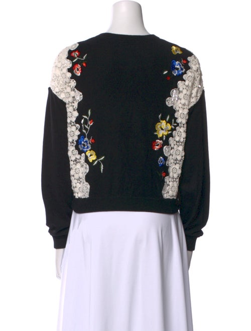 Alice + Olivia Floral Print Crew Neck Sweater