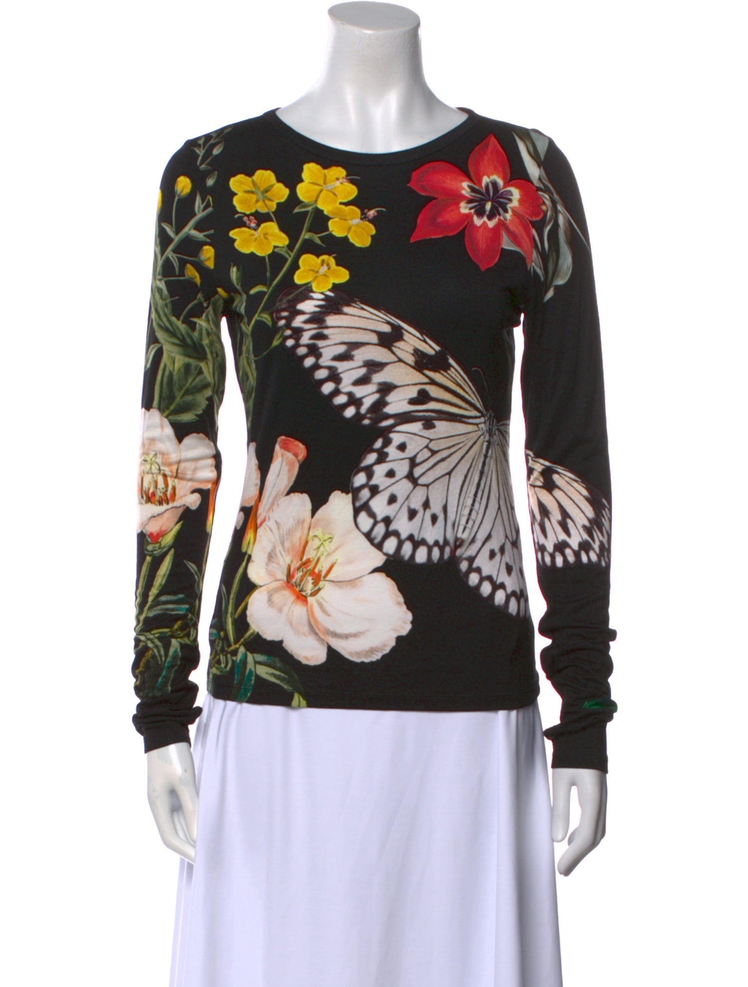 Alice + Olivia Floral Print Bateau Neckline Sweatshirt w/ Tags