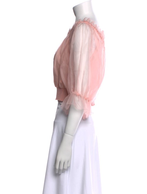 Alice + Olivia Silk Bateau Neckline Crop Top