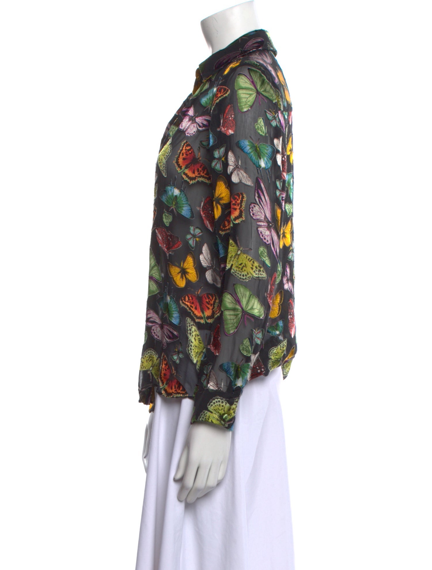 Alice + Olivia Printed Long Sleeve Blouse