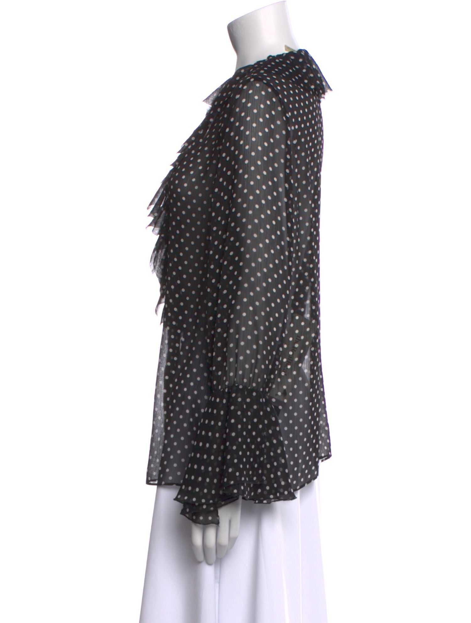 Alice + Olivia Polka Dot Print V-Neck Blouse