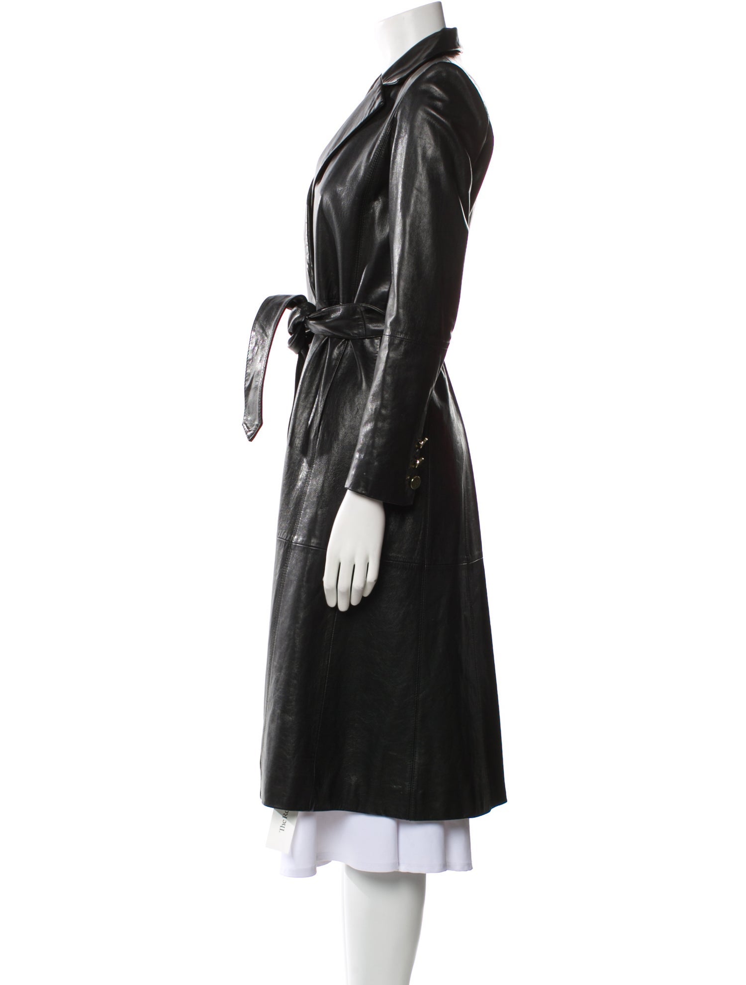 Alice + Olivia Goat Leather Trench Coat
