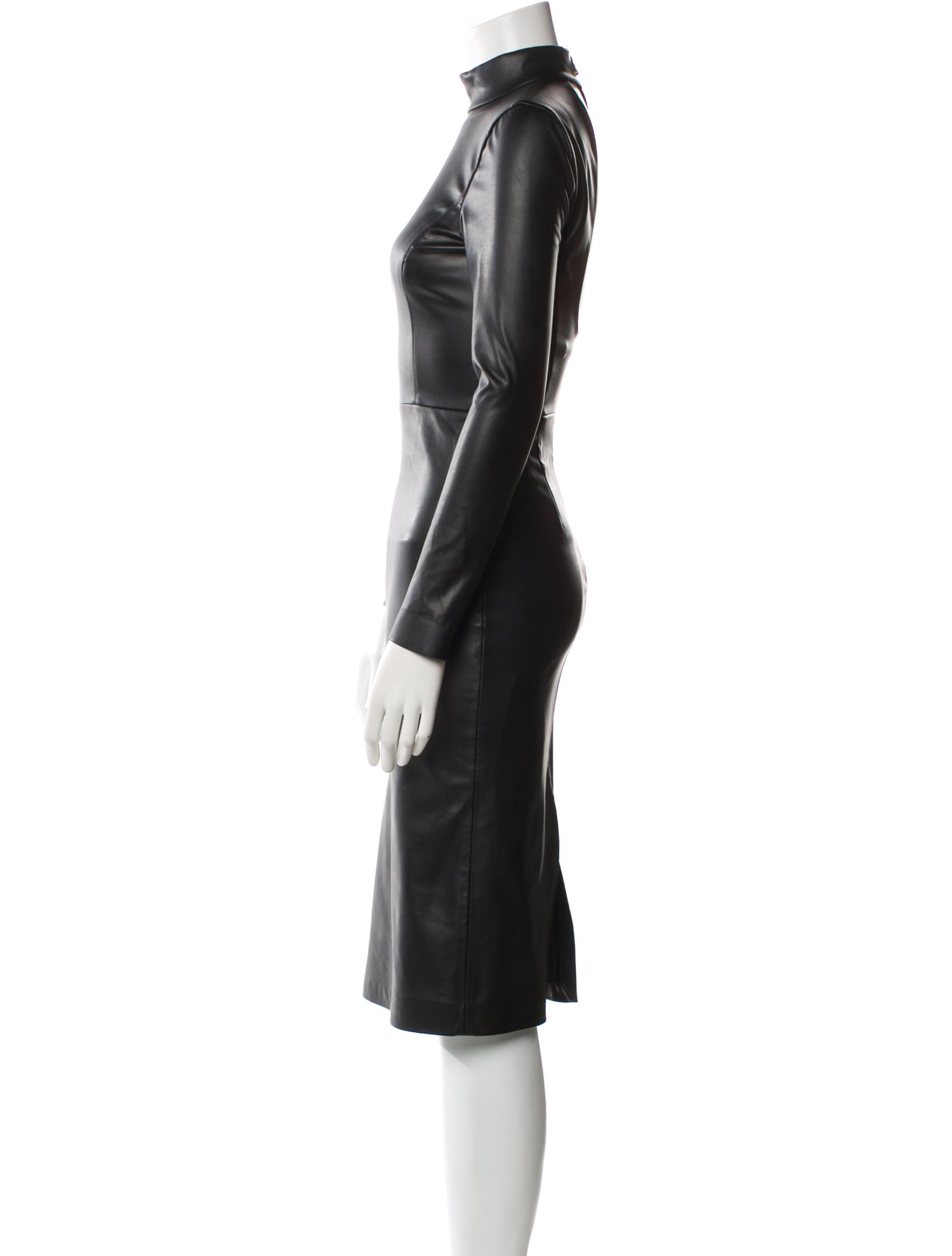 Alice + Olivia Faux Leather Midi Length Dress