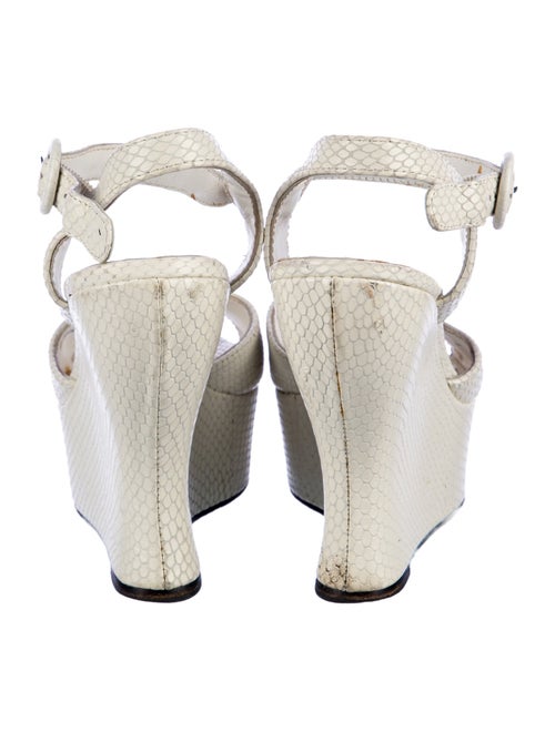 Alice + Olivia Embossed Leather Animal Print Slingback Sandals