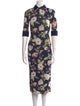 Alice + Olivia Floral Print Midi Length Dress