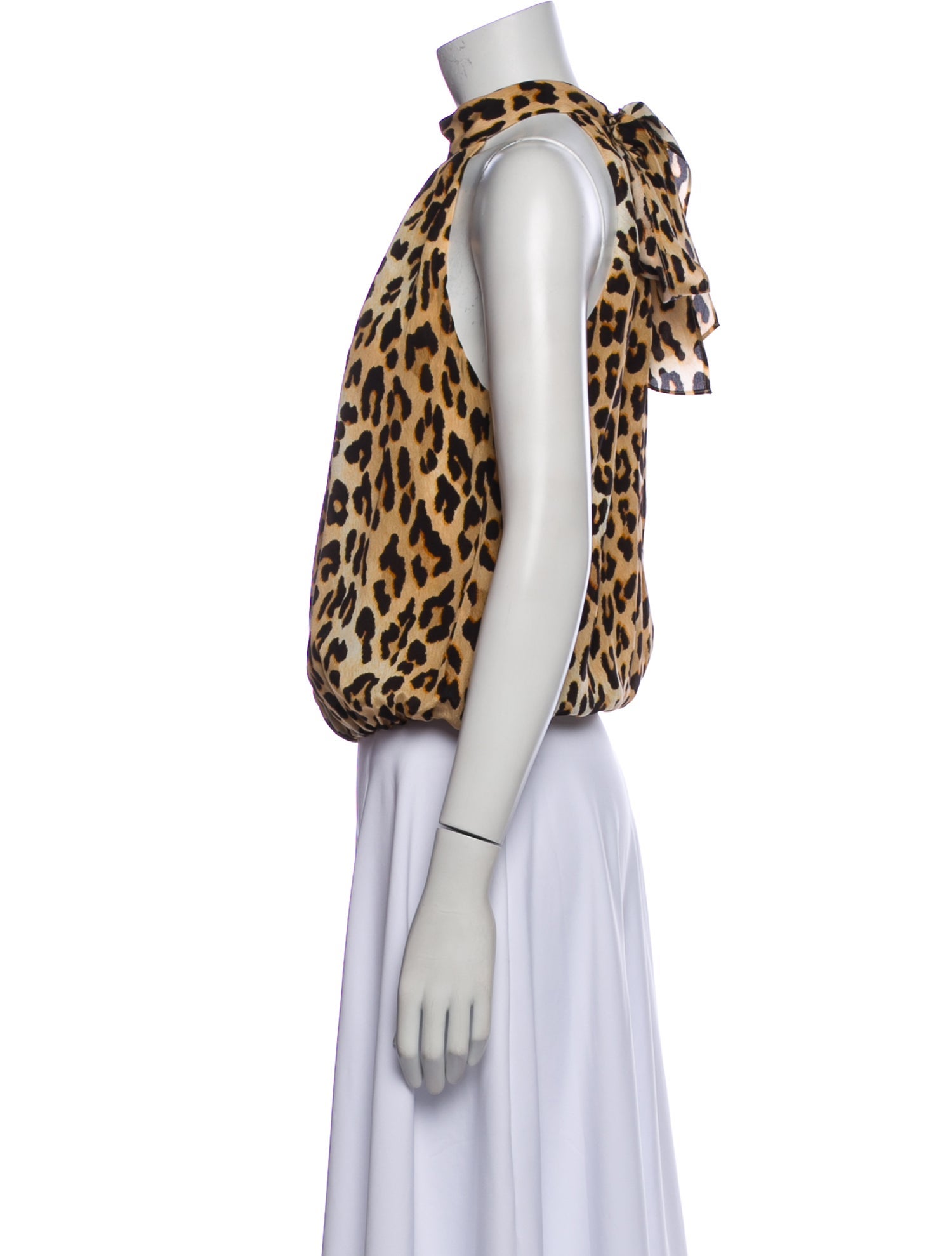 Alice + Olivia Silk Animal Print Crop Top