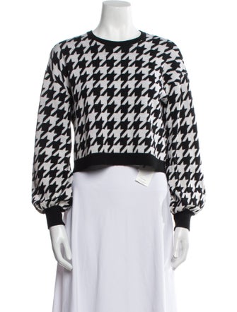 Alice + Olivia Wool Houndstooth Print Sweater