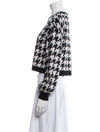 Alice + Olivia Wool Houndstooth Print Sweater